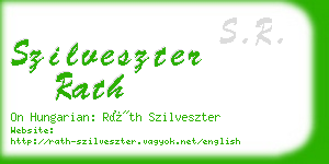 szilveszter rath business card